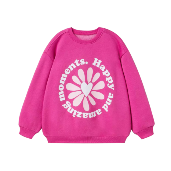 Floral Sweatshirt With Printed Words